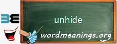 WordMeaning blackboard for unhide